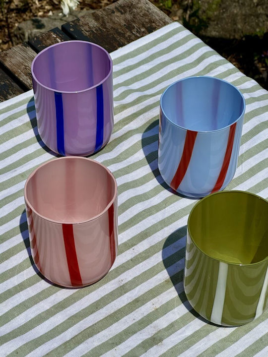 Glass Striped Glass Pink & Red Atina Maegen