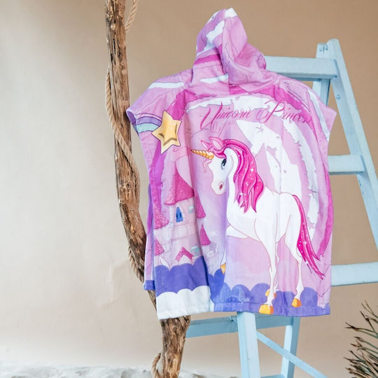 Carmel Kinder Strandponcho Doppelgesicht Einhörner 60x60cm
