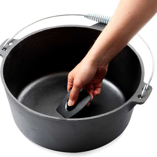 Mercaton Cast Iron Pot Stainless Steel Handle 10 L 34×14 Cm Black