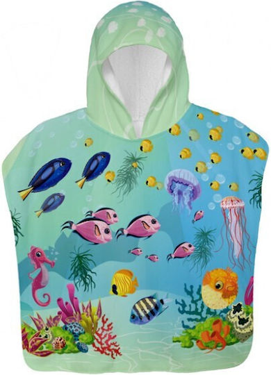 Poncho De Plajă Pentru Copii Carmel Doubleface Ocean 60x60cm