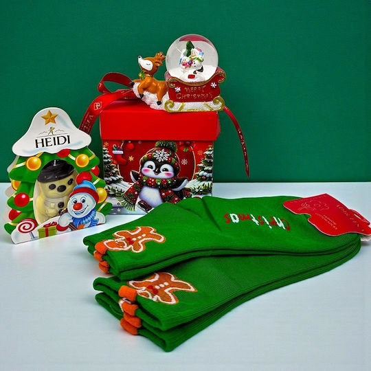 Pachet Deliciu De Crăciun Figurină Decorativă Tematică Șosete De Crăciun Cu Ciocolată Heidi În Cutie Cadou Decorativă