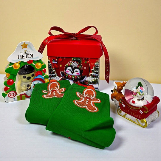 Pachet Deliciu De Crăciun Figurină Decorativă Tematică Șosete De Crăciun Cu Ciocolată Heidi În Cutie Cadou Decorativă