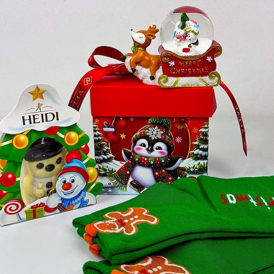 Pachet Deliciu De Crăciun Figurină Decorativă Tematică Șosete De Crăciun Cu Ciocolată Heidi În Cutie Cadou Decorativă