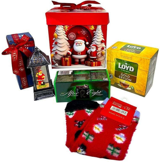 Pachet Deliciu De Crăciun Lanternă Decorativă Ciocolată After Eight Șosete De Crăciun Pentru Femei Ceai În Cutie Cadou Decorativă