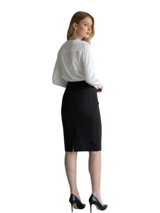 Bleistift Midi Damenrock Schwarz