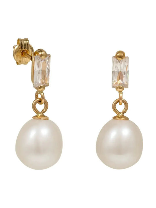 Cercei din Aur 14K cu Pietre & Perle