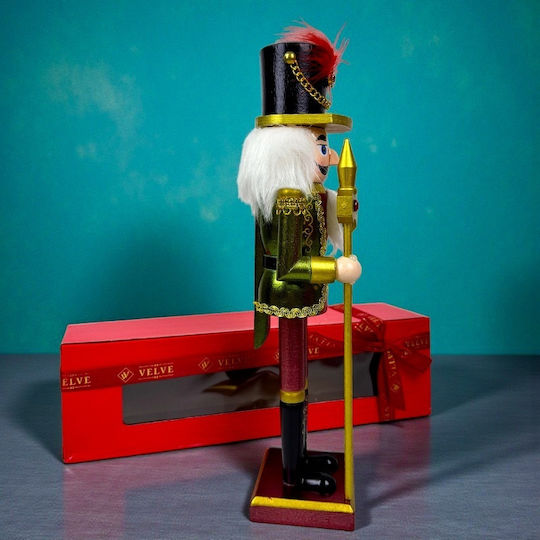 Velve Nutcracker de Crăciun Lemn Roșu