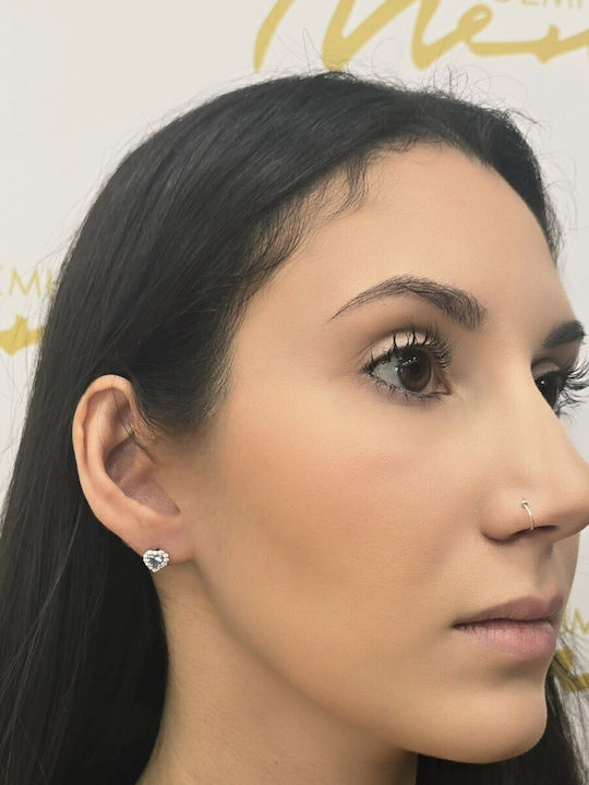 Mentzos Earrings made of White Gold with Stones