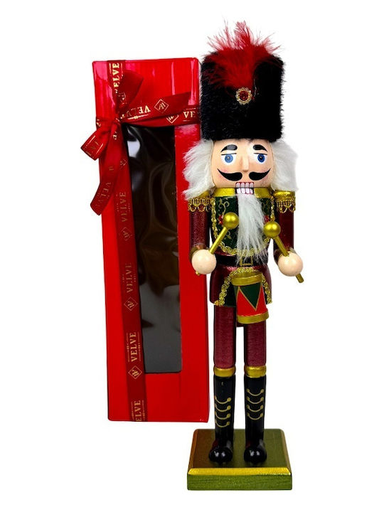 Velve Nutcracker de Crăciun Lemn Roșu