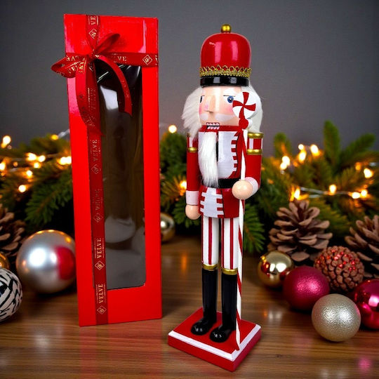 Velve Nutcracker de Crăciun Lemn Roșu