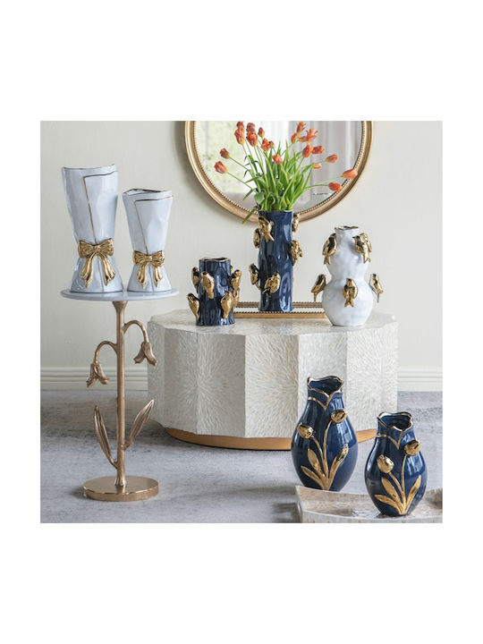 Artekko Decorative Vase Bird Blue 20.5x20.5x39.5cm