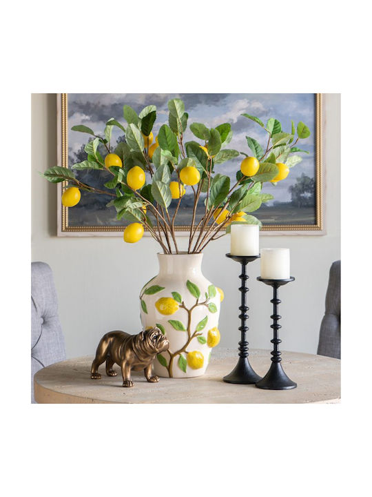 Artekko Διακοσμητικό Βάζο Κεραμικό Lemon Κίτρινο Φ22.8xΥ32cm