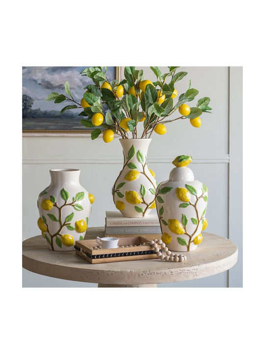 Artekko Vază Decorativă Ceramică Lemon Galben 22.7x22.7x34.5cm 1buc