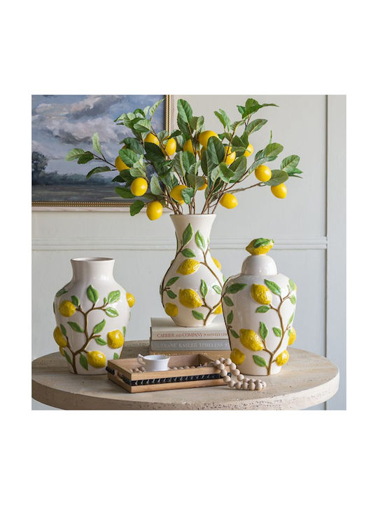 Artekko Διακοσμητικό Βάζο Keramik Lemon Gelb 22x22x37.5cm 1Stück