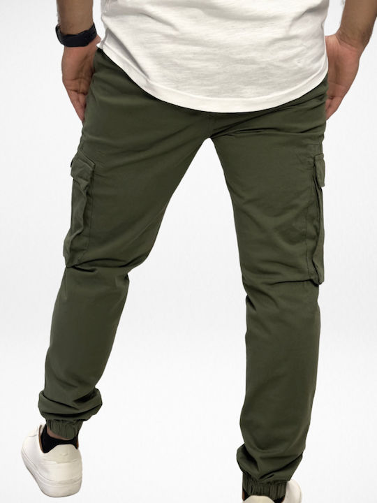 Trousers Cargo Elastic in Regular Fit Khaki
