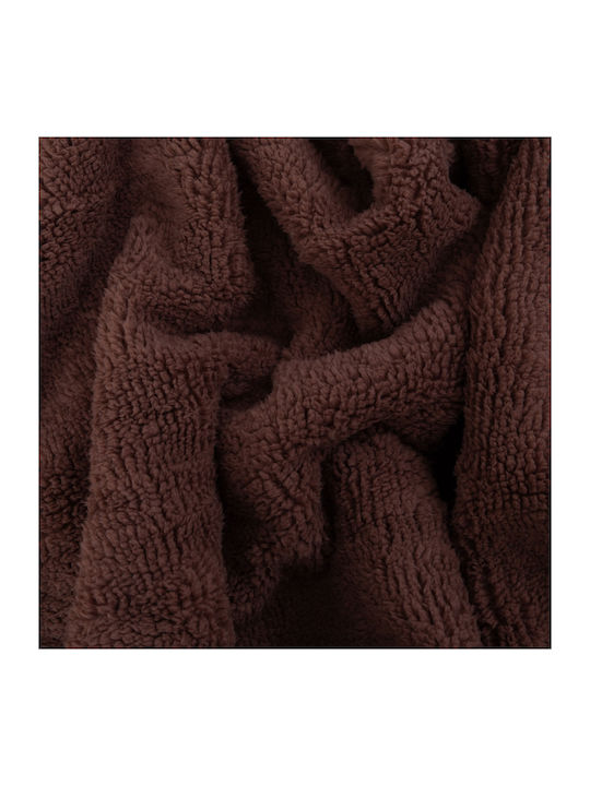 Kraft World Sherpa Decke Übergröße 220x240cm Dunkelbraun RABBIT-Dunkelbraun