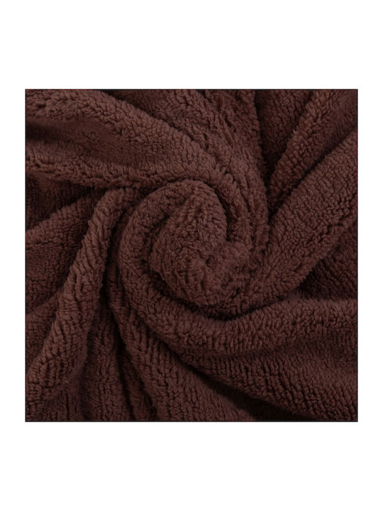 Kraft World Sherpa Decke Übergröße 220x240cm Dunkelbraun RABBIT-Dunkelbraun