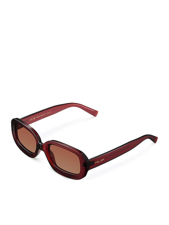 Meller Dashi Women's Sunglasses with Burgundy Plastic Frame and Brown Polarized Lens D-MAROONGBROWN