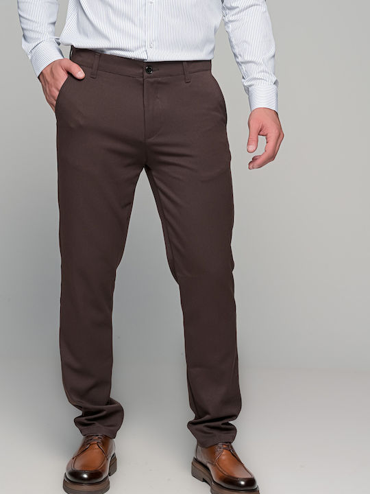 Ανδρικό Παντελόνι Regular Fit Καφέ