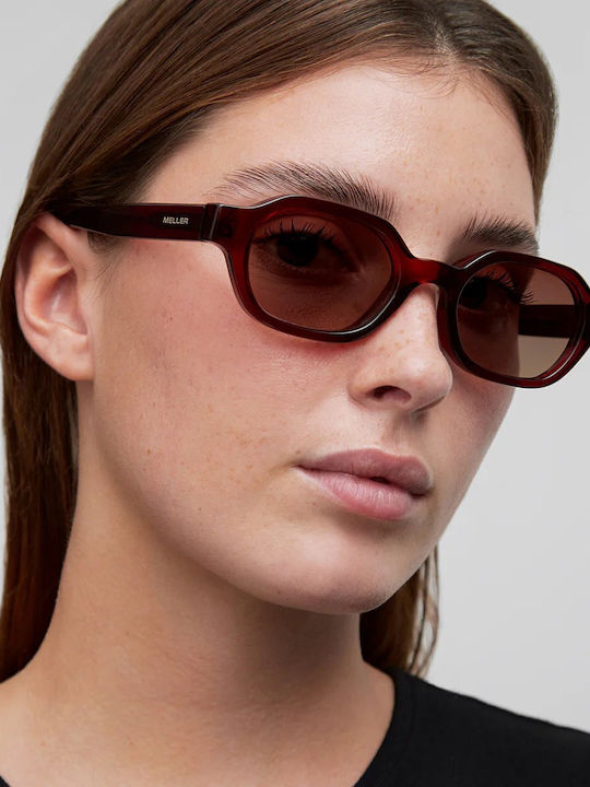 Meller Cumbi Women's Sunglasses with Burgundy Plastic Frame and Brown Polarized Lens CU-MAROONGBROWN