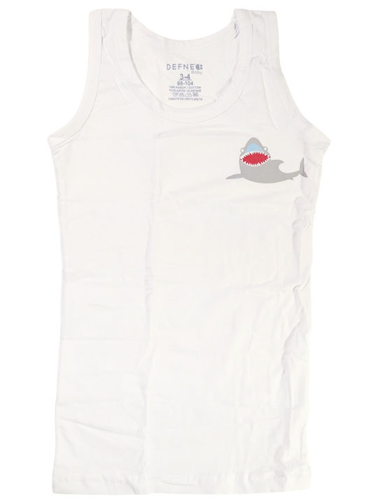 Defne Baby The Wild Shark Kids' Undershirt Tank Top White