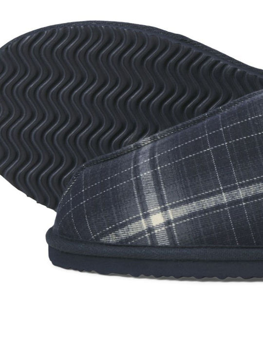 Men's Printed Heel Enclosed Slippers Blue