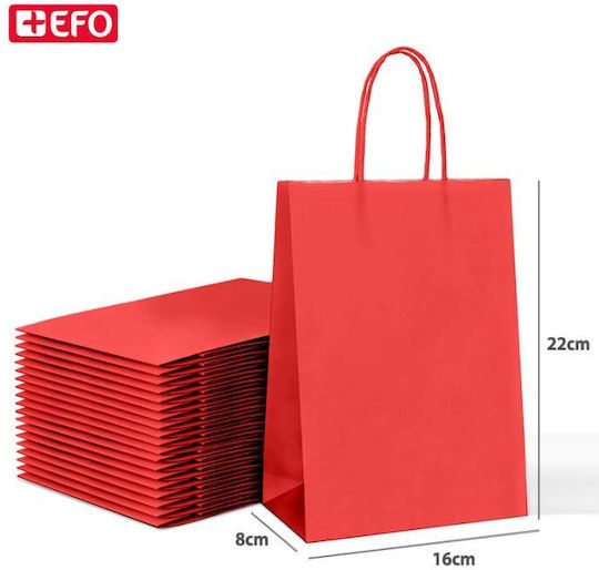 +Efo Paper Bag for Gift Red 16x8x22cm. 25pcs