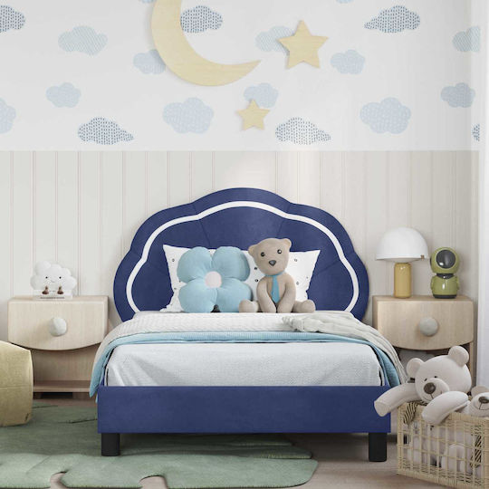Kids Bed Semi Double Blue for Mattress 104.5x198cm