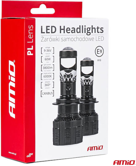 AMiO Λάμπες Αυτοκινήτου H4 Canbus LED 5000K Ψυχρό Λευκό 9-36V / 36V 60W 2τμχ