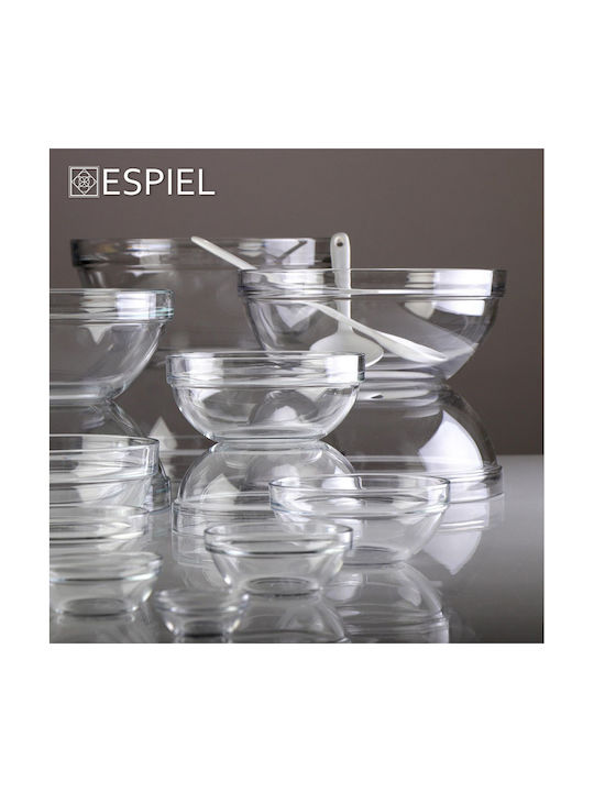 Espiel Chef Serving Bowl Round Glass Transparent with Diameter 10.5cm 24pcs