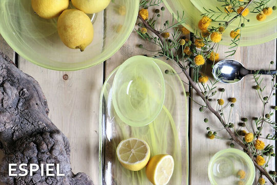 Espiel Atlas Serving Bowl Oval Glass Yellow 10x8cm 6pcs