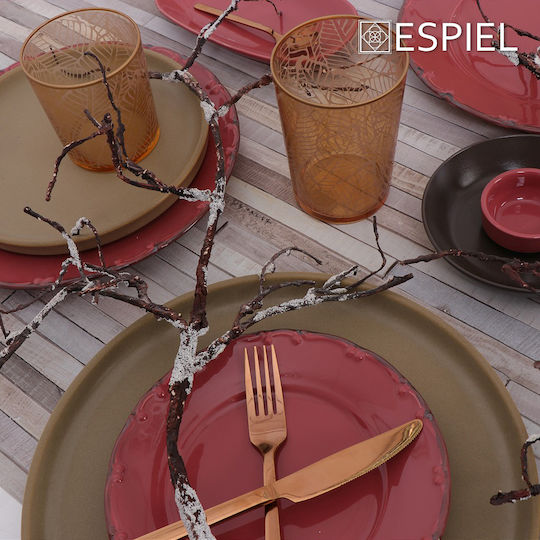 Espiel Essentials Dip Serving Bowl Round Ceramic Pomegranate with Diameter 6cm