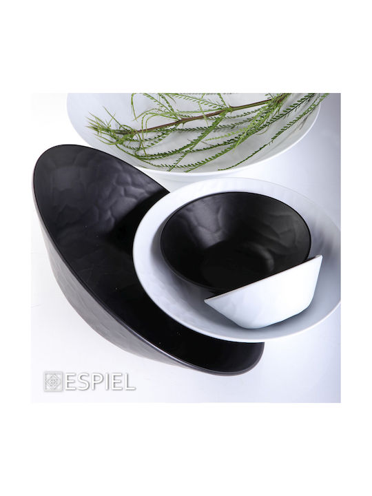 Espiel Wavy Μπωλ Σερβιρίσματος Στρογγυλό από Μελαμίνη Λευκό με Διάμετρο 19εκ. 6τμχ