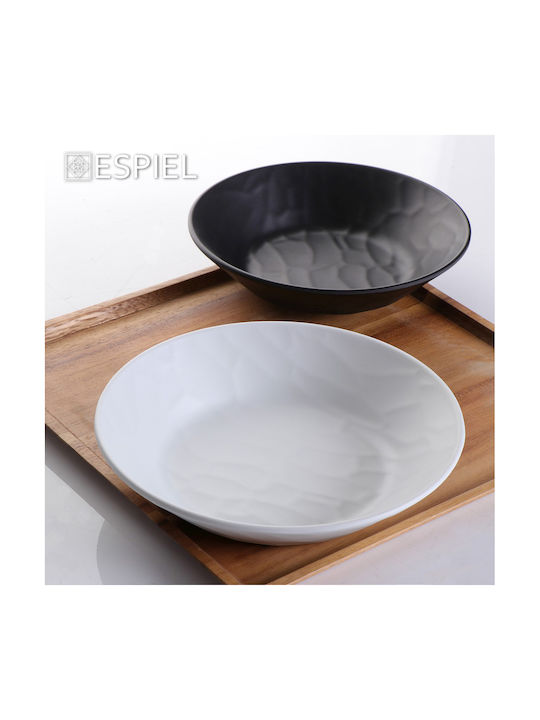 Espiel Wavy Serving Bowl Round made of Melamine Black with Diameter 19cm