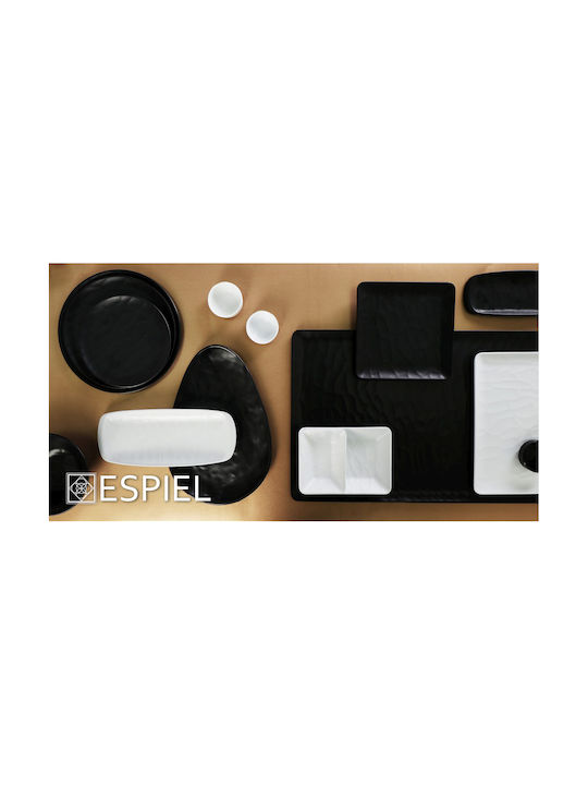 Espiel Wavy Μπωλ Σερβιρίσματος Οβάλ από Μελαμίνη Matte Black 14x10εκ. 6τμχ