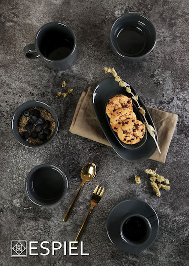 Espiel Essentials Cereal Serving Bowl Round Ceramic Anthracite with Diameter 11cm