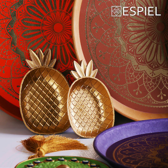 Espiel Pineapple Serving Bowl Round Plastic Gold with Diameter 14cm 6pcs