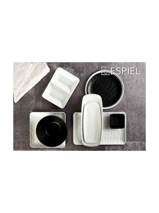 Espiel Wavy Matte Serving Bowl Square made of Melamine Black 13.5x13.5cm