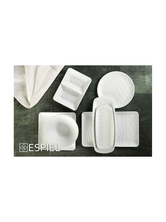 Espiel Wavy Matte Serving Bowl Square made of Melamine Black 18x18cm