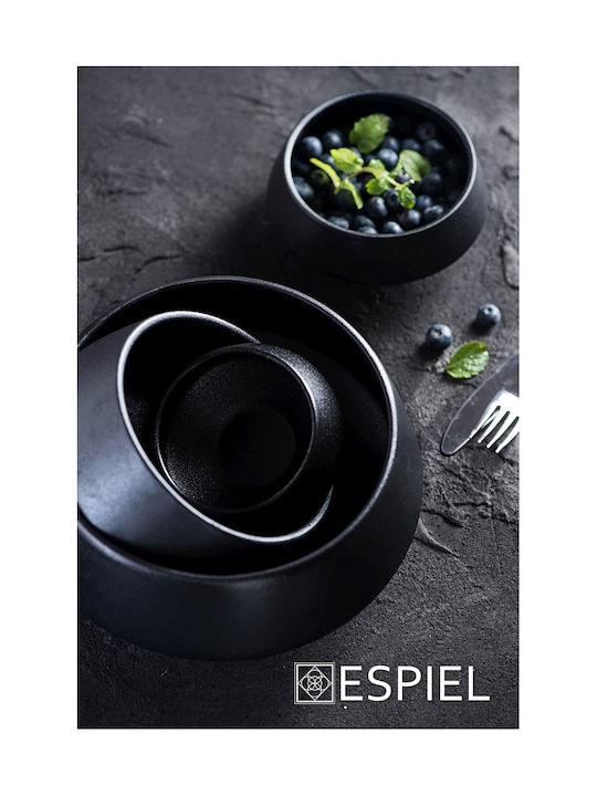 Espiel Mianmar Servierschüssel Rund Keramik Black mit Durchmesser 13.5cm