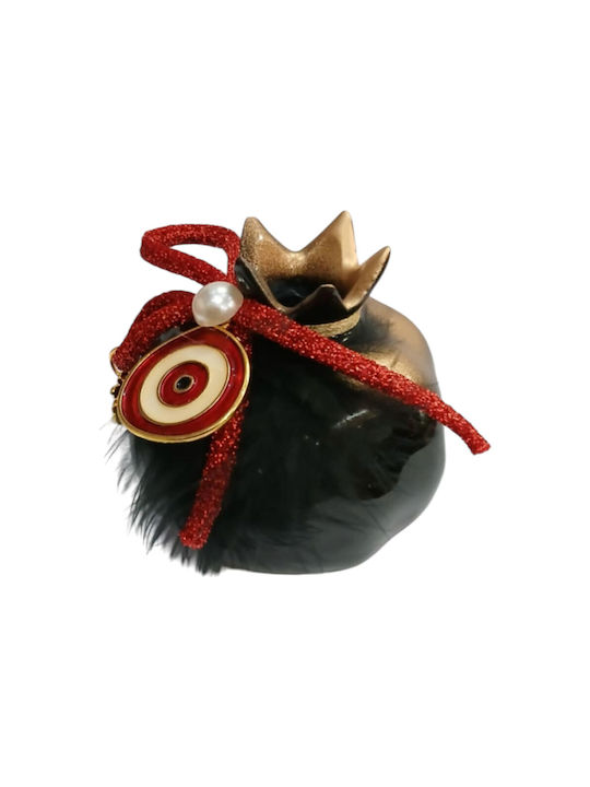 Kalliopi Silver Tabletop Lucky Charm Pomegranate Black Ceramic 2026 7x7cm 1pcs