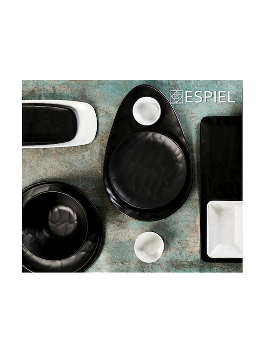 Espiel Wavy Matte Servierschüssel Oval aus Melamin Black 13.5x14cm