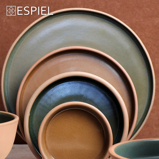 Espiel Serving Bowl Round Ceramic Green with Diameter 21cm