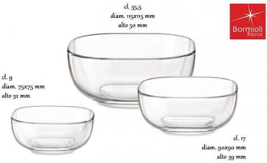 Bormioli Rocco Serving Bowl Oval Glass Transparent 7.5x7.5cm