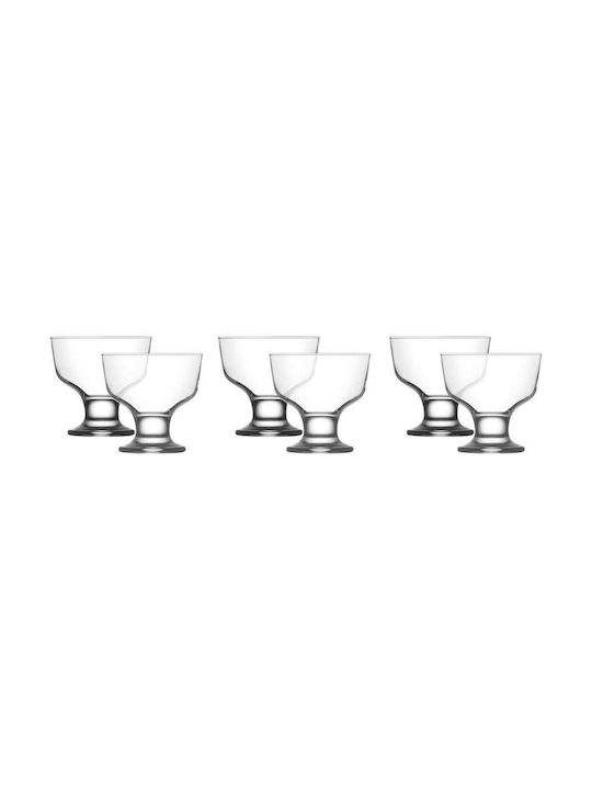 Gurallar Ice Cream Serving Bowl Round Glass Transparent with Diameter 9.8cm 6pcs