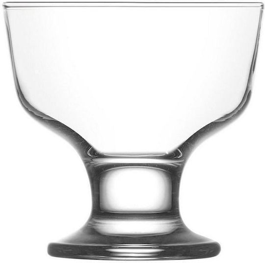 Gurallar Ice Cream Serving Bowl Round Glass Transparent with Diameter 9.8cm 6pcs