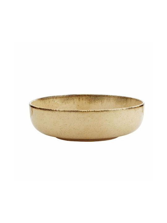 Max Home Mood Servierschüssel Rund aus Porzellan Beige mit Durchmesser 15cm