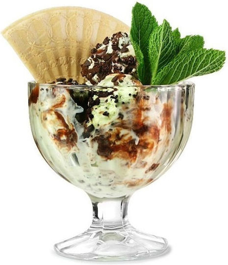 Uniglass Ice Cream Serving Bowl Round Glass Transparent with Diameter 10cm