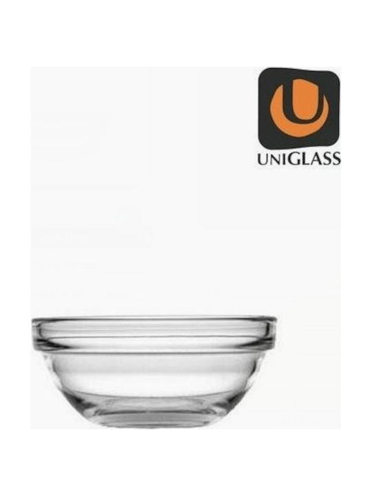 Uniglass Dip-Schüssel Rund Glas Transparent mit Durchmesser 9cm