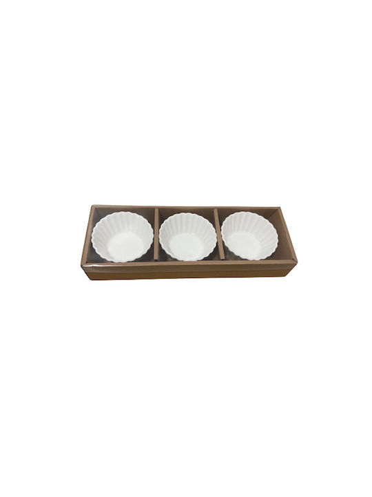 Koopman Bol de Servire Rotund Ceramică Alb cu Diametru 8.5buc